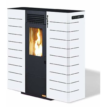 Estufa De Pellet De Pasillo Baeza Blanco Pyreias De 8 Kw