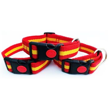 Collar Para Perros Nylon España Regulable Con Cierre 2,5cm De Ancho - Longitud - 35-50cm