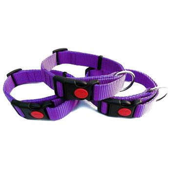 Collar Para Perros Regulable Colores Con Cierre - Color - Rojo, Longitud - 30-45cm