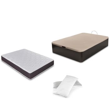 Pack Canapé Abatible + Colchón Viscoelástico Brisa + Almohada Visco Copos De Regalo 150x190 Cm Dormidán Wengué