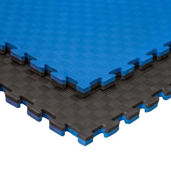 Jowy 1 Pieza (1m² ) Tatami Puzzle Esterilla Goma Espuma | Tatami Suelo Para Gimnasio Ideal Artes Marciales 1m X 1m X 2,5cm Superficie 5 Líneas Negro/azul