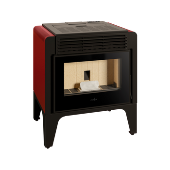 Estufa De Pellets Ares 10 Kw Ferlux Rojo Imperial