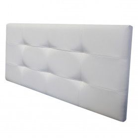 Cabecero De Cama 100, Tapizado En Polipiel Tennessee Blanco Para Cama Juvenil/matrimonio, 100x70 Cm De Alto