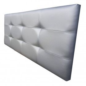 Cabecero De Cama 90, Tapizado En Polipiel Tennessee Plata Para Cama Juvenil/matrimonio, 90x70 Cm De Alto