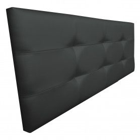 Cabecero De Cama 95, Tapizado En Polipiel Tennessee Negro Para Cama Juvenil/matrimonio, 95x70 Cm De Alto