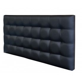 Cabecero De Cama 105, Tapizado En Polipiel Kansas Negro Para Cama Niño/juvenil/matrimonio, 105x70 Cm De Alto 