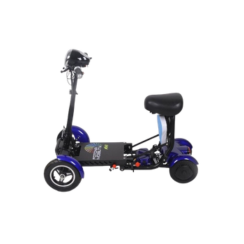 Scooter Plegable 4 Ruedas Con Doble Motor| Mini Travel 500w | Litio 36v 12,8ah | Azul