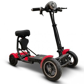 Scooter Plegable 4 Ruedas Con Doble Motor| Mini Travel 500w | Litio 36v 12,8ah | Rojo