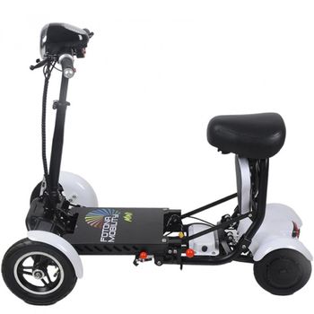 Scooter Plegable 4 Ruedas Con Doble Motor| Mini Travel 500w | Litio 36v 12,8ah | Blanco