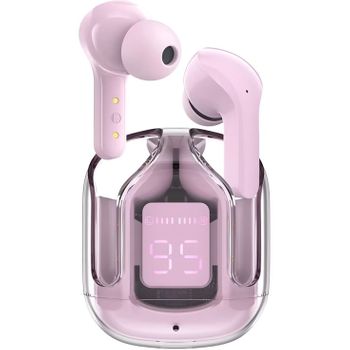 Auriculares Inalámbricos Bluetooth 5.3 Con Cancelación De Ruido Y Resistente Al Agua Rosa -karawan