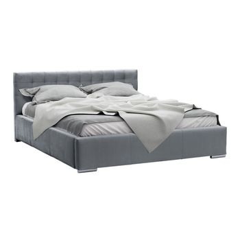 Cama Baltimore 106, Doble, Gris, Tapiz, Somieres, 158x222x92cm