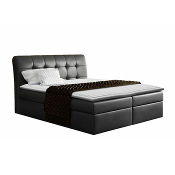 Cama Continental Baltimore 110, Continental, Negro, Cuero Ecológico, Somieres