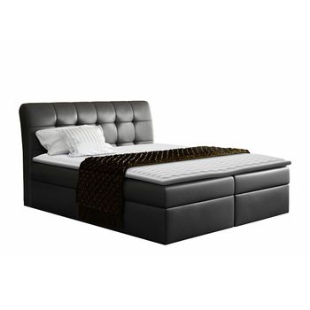 Cama Continental Baltimore 110, Continental, Negro, Cuero Ecológico, Somieres