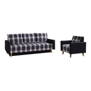 Conjunto De Muebles Tapizado Providence E115, Función De Descanso, Gris, Tapiz