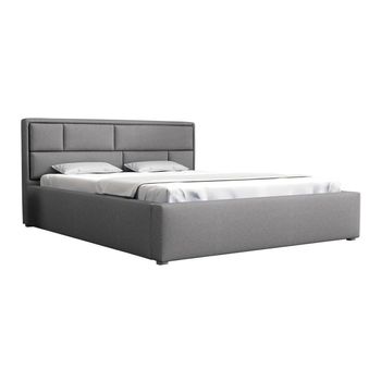 Cama Pomona 105, Doble, Gris, Tapiz, Somieres, 160x223x93cm