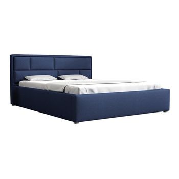 Cama Pomona 105, Doble, Azul, Tapiz, Somieres, 160x223x93cm