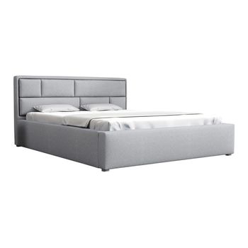 Cama Pomona 105, Doble, Gris, Tapiz, Somieres, 160x223x93cm