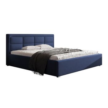 Cama Pomona 103, Doble, Azul, Tapiz, Somieres, 200x223x93cm