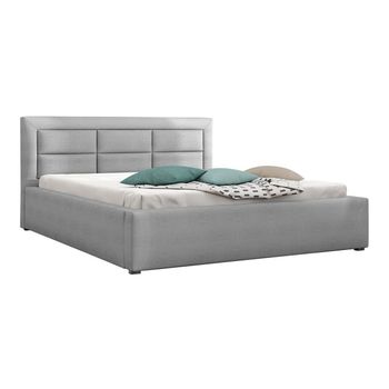 Cama Pomona 103, Doble, Gris, Tapiz, Somieres, 180x223x93cm