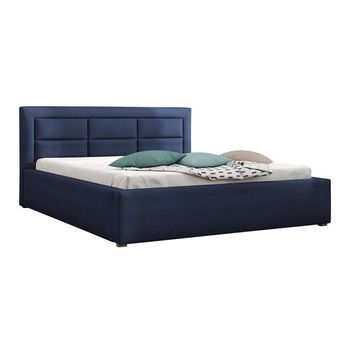 Cama Pomona 103, Doble, Azul, Tapiz, Somieres, 160x223x93cm