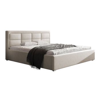 Cama Pomona 103, Doble, Gris, Tapiz, Somieres, 200x223x93cm