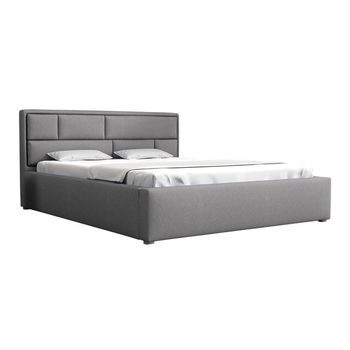 Cama Pomona 104, Doble, Gris, Tapiz, Somieres, 200x223x93cm