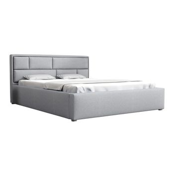 Cama Pomona 104, Doble, Gris, Tapiz, Somieres, 200x223x93cm