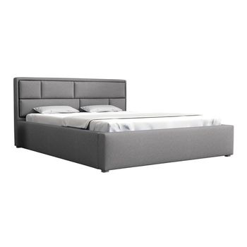 Cama Pomona 104, Doble, Gris, Tapiz, Somieres, 180x223x93cm