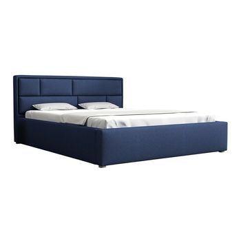 Cama Pomona 104, Doble, Azul, Tapiz, Somieres, 180x223x93cm