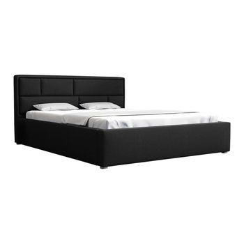 Cama Pomona 105, Doble, Negro, Tapiz, Somieres, 200x223x93cm