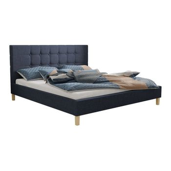 Cama Cleveland 110, Doble, Azul, Tapiz, Somieres, 167x215x100cm