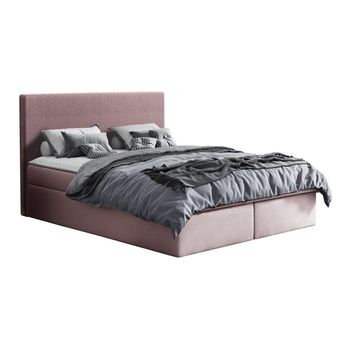 Cama Continental Baltimore 126, Doble, Rosa, Tapiz, Somieres, 166x208x103cm