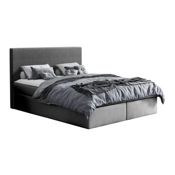 Cama Continental Baltimore 126, Individuales, Gris, Tapiz, Somieres, 126x208x103cm