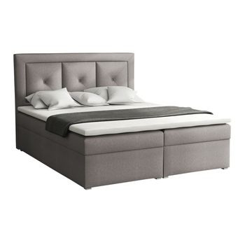 Cama Continental Pomona 113, Doble, Gris, Tapiz, Somieres, 160x215x115cm