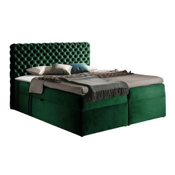 Cama Continental Baltimore 148, Doble, Verde, Tapiz, Somieres, 206x213x123cm