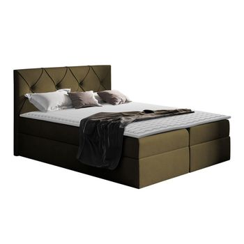 Cama Continental Baltimore 149, Doble, Verde, Tapiz, Somieres, 147x208x103cm