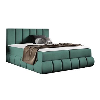 Cama Continental Baltimore 152, Doble, Verde, Tapiz, Somieres, 200x218x103cm