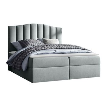 Cama Continental Baltimore 153, Individuales, Gris, Tapiz, Somieres, 124x208x125cm