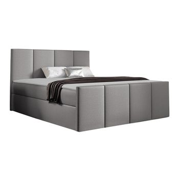 Cama Continental Baltimore 154, Individuales, Gris, Tapiz, Somieres, 124x213x103cm