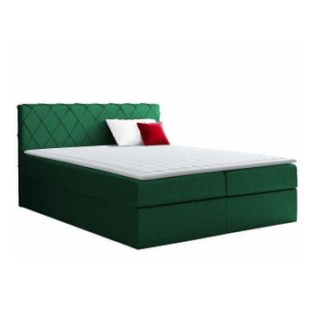 Cama Continental Baltimore 127, Doble, Verde, Tapiz, Somieres, 146x208x103cm