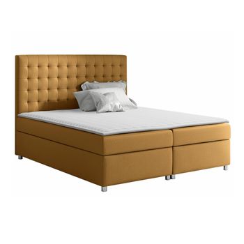 Cama Continental Baltimore 115, Doble, Amarillo, Tapiz, Somieres, 140x213x130cm