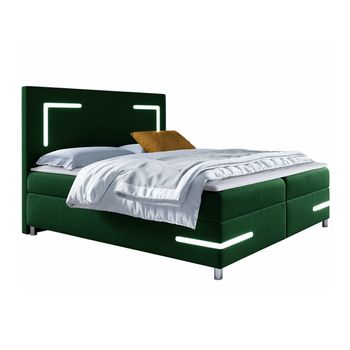 Cama Continental Baltimore 173, Individuales, Verde, Tapiz, Somieres, 120x212x120cm