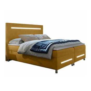 Cama Continental Baltimore 174, Doble, Amarillo, Tapiz, Somieres, 180x212x120cm