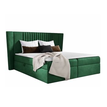 Cama Continental Baltimore 184, Individuales, Verde, Tapiz, Somieres, 173x214x103cm