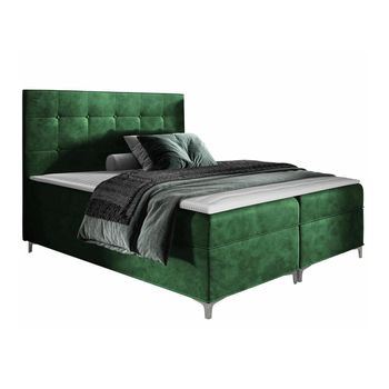 Cama Continental Baltimore 185, Individuales, Verde, Tapiz, Somieres, 125x208x112cm