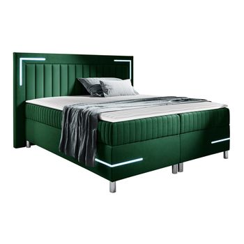 Cama Continental Baltimore 188, Individuales, Verde, Tapiz, Somieres, 152x211x120cm