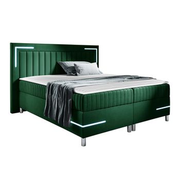 Cama Continental Baltimore 188, Doble, Verde, Tapiz, Somieres, 192x211x120cm