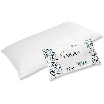 Almohada Nova De Fibra 60 Cm Altura Media Baja, Moshy