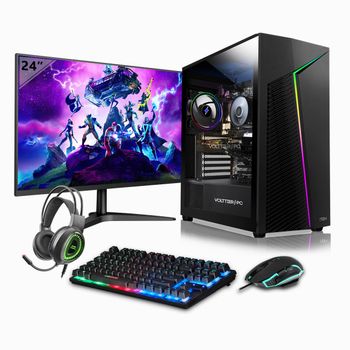 Pc Gaming Completo Volttierpc - Amd Ryzen 5 8600g, 32gb Ram, 1tb M.2 Ssd, Gráficos Amd Radeon 760m, Wifi 6, Bluetooth 5.2, Windows 11 Pro, Monitor 24"+pack Teclado, Ratón, Auriculares