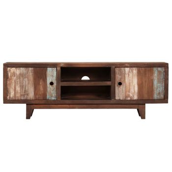 Mueble Para Tv De Madera Maciza De Acacia Vintage 118x30x40 Cm